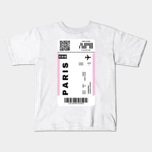 Paris Boarding Pass France Destination Ticket Kids T-Shirt